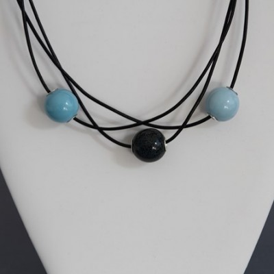 Collier Daïjiro pastel bleu